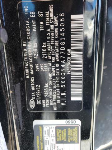 Photo 10 from auction – 2013 KIA OPTIMA EX with VIN 5XXGN4A77DG145088