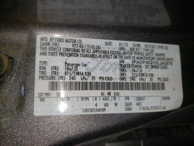 Photo 10 from auction – 2013 FORD FOCUS SE with VIN 1FADP3K21DL242979
