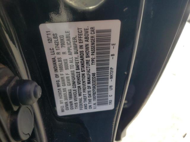 Photo 10 from auction – 2012 HONDA CIVIC LX with VIN 19XFB2F59CE322246