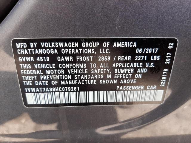 Photo 10 from auction – 2017 VOLKSWAGEN PASSAT S with VIN 1VWAT7A38HC079261