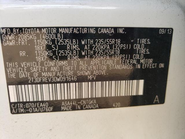 Photo 10 from auction – 2013 TOYOTA RAV4 LIMIT with VIN 2T3DFREV3DW091646