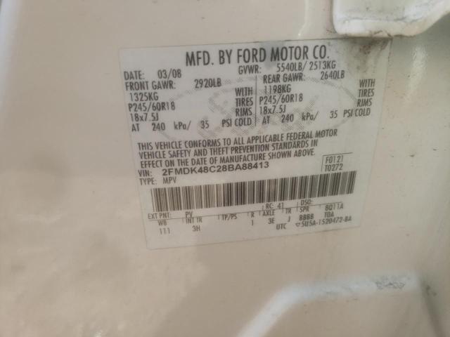 Photo 10 from auction – 2008 FORD EDGE SEL with VIN 2FMDK48C28BA88413