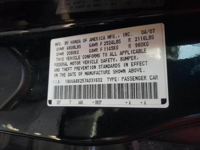 Photo 10 from auction – 2007 ACURA TL with VIN 19UUA66257A031602