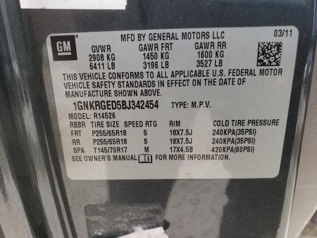 Photo 10 from auction – 2011 CHEVROLET TRAVERSE L with VIN 1GNKRGED5BJ342454
