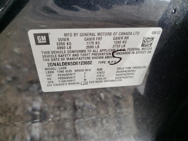 Photo 10 from auction – 2013 CHEVROLET EQUINOX LT with VIN 2GNALDEK5D6123682