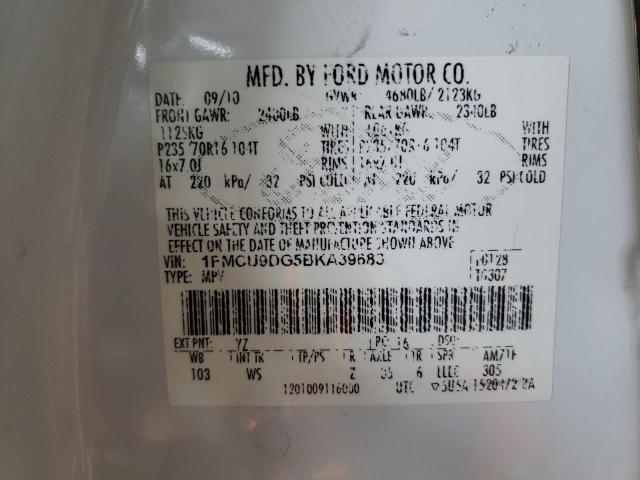 Photo 10 from auction – 2011 FORD ESCAPE XLT with VIN 1FMCU9DG5BKA39683