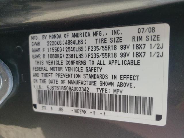 Photo 10 from auction – 2009 ACURA RDX TECHNO with VIN 5J8TB18509A003342