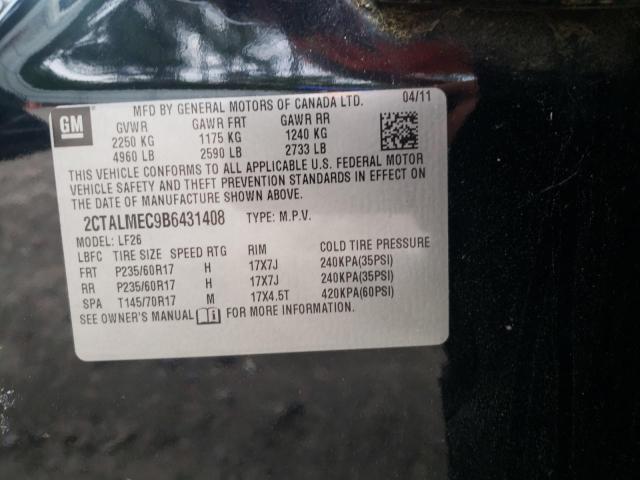 Photo 10 from auction – 2011 GMC TERRAIN SL with VIN 2CTALMEC9B6431408