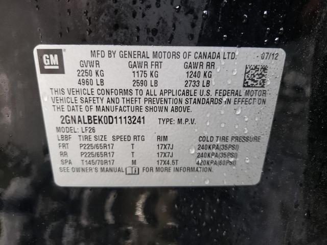 Photo 10 from auction – 2013 CHEVROLET EQUINOX LS with VIN 2GNALBEK0D1113241
