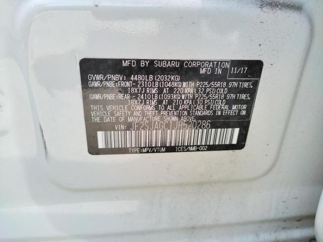 Photo 10 from auction – 2018 SUBARU FORESTER 2 with VIN JF2SJAGC1JH520286