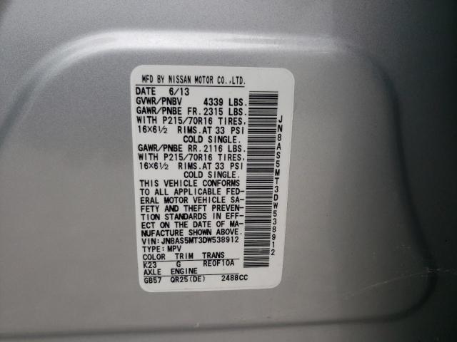Photo 10 from auction – 2013 NISSAN ROGUE S with VIN JN8AS5MT3DW538912
