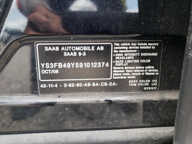 Photo 10 from auction – 2009 SAAB 9-3 2.0T with VIN YS3FB49Y591012374