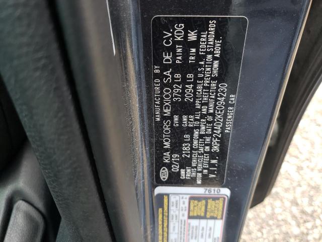Photo 10 from auction – 2019 KIA FORTE FE with VIN 3KPF24AD2KE094230