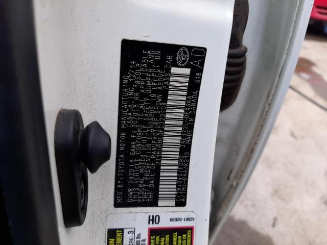 Photo 10 from auction – 2015 TOYOTA COROLLA L with VIN 2T1BURHE0FC323108