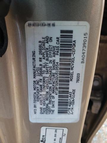 Photo 10 from auction – 2002 TOYOTA CAMRY LE with VIN 4T1BF32K02U513554