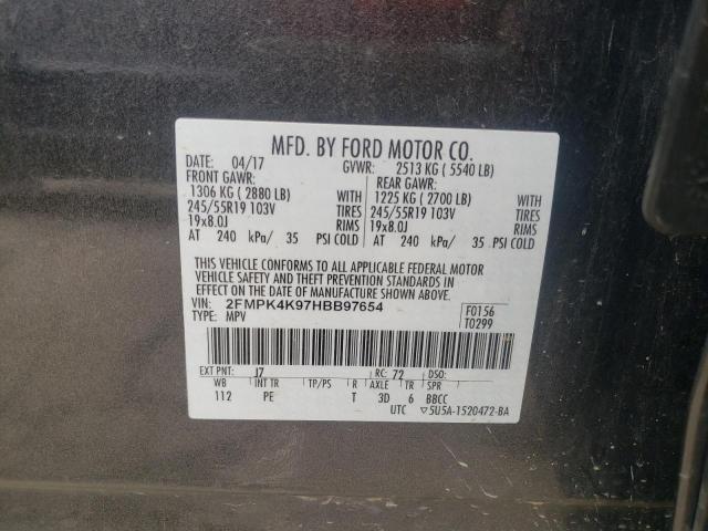 Photo 10 from auction – 2017 FORD EDGE TITAN with VIN 2FMPK4K97HBB97654