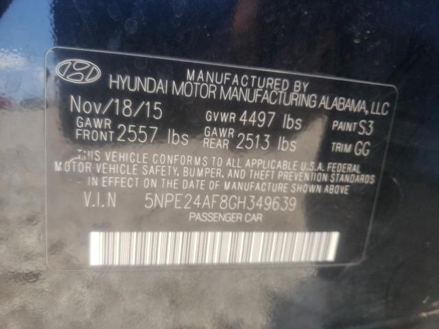 Photo 10 from auction – 2016 HYUNDAI SONATA SE with VIN 5NPE24AF8GH349639