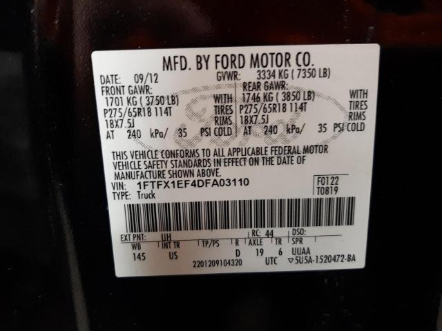 Photo 10 from auction – 2013 FORD F150 SUPER with VIN 1FTFX1EF4DFA03110