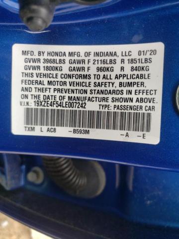 Photo 10 from auction – 2020 HONDA INSIGHT EX with VIN 19XZE4F54LE007242