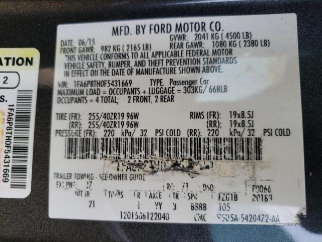 Photo 10 from auction – 2015 FORD MUSTANG with VIN 1FA6P8TH0F5431669