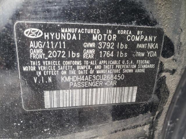 Photo 10 from auction – 2012 HYUNDAI ELANTRA GL with VIN KMHDH4AE3CU268450
