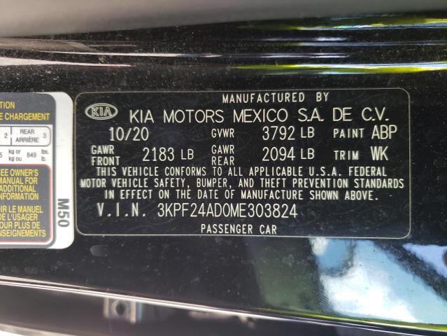 Photo 10 from auction – 2021 KIA FORTE FE with VIN 3KPF24AD0ME303824