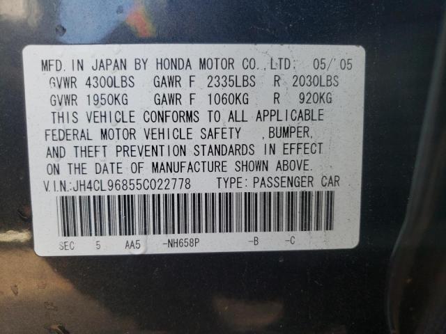 Photo 10 from auction – 2005 ACURA TSX with VIN JH4CL96855C022778