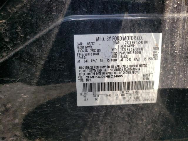 Photo 10 from auction – 2017 FORD EDGE SEL with VIN 2FMPK4J94HBC14685