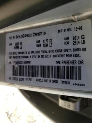 Photo 10 from auction – 2001 CHRYSLER 300M with VIN 2C3AE66G51H603251