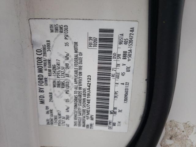 Photo 10 from auction – 2009 FORD EXPLORER E with VIN 1FMEU74E19UA42123