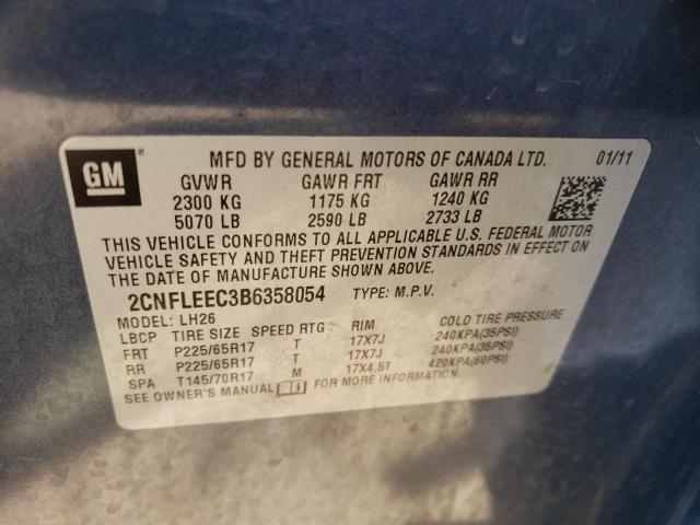 Photo 10 from auction – 2011 CHEVROLET EQUINOX LT with VIN 2CNFLEEC3B6358054