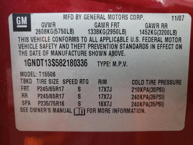 Photo 10 from auction – 2008 CHEVROLET TRAILBLAZE with VIN 1GNDT13S582180336