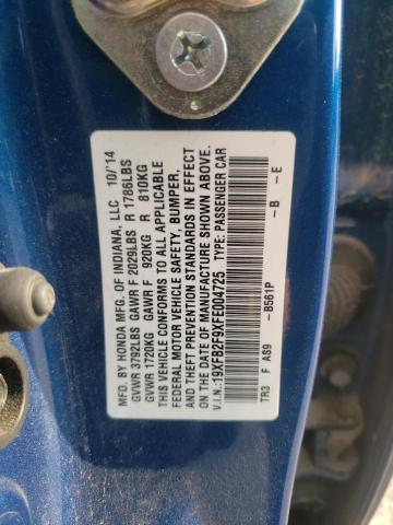 Photo 10 from auction – 2015 HONDA CIVIC EXL with VIN 19XFB2F9XFE004725