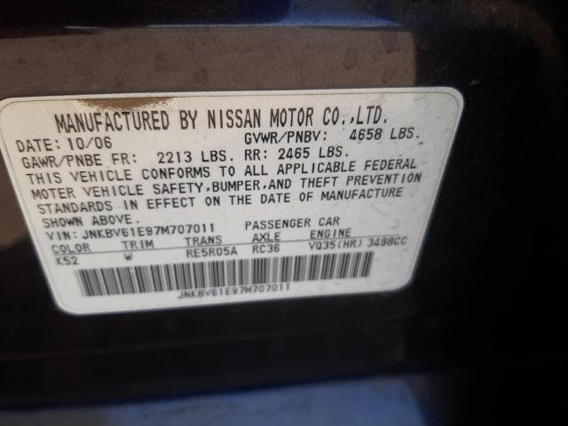 Photo 10 from auction – 2007 INFINITI G35 with VIN JNKBV61E97M707011
