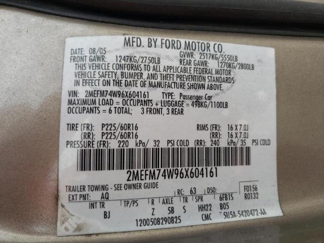 Photo 10 from auction – 2006 MERCURY GRAND MARQ with VIN 2MEFM74W96X604161