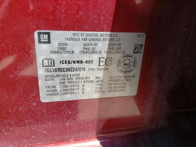 Photo 10 from auction – 2017 CHEVROLET SILVERADO with VIN 1GCVKREC0HZ247016
