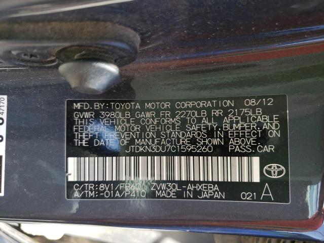 Photo 10 from auction – 2012 TOYOTA PRIUS with VIN JTDKN3DU7C1595260