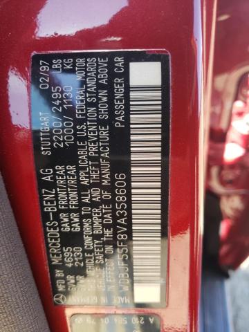 Photo 10 from auction – 1997 MERCEDES-BENZ E 320 with VIN WDBJF55F8VA358606