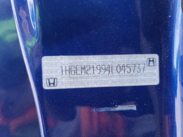 Photo 10 from auction – 2004 HONDA CIVIC EX with VIN 1HGEM21994L045737