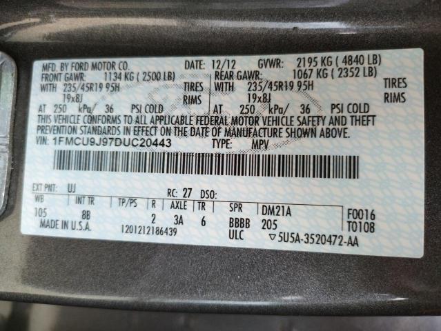 Photo 10 from auction – 2013 FORD ESCAPE TIT with VIN 1FMCU9J97DUC20443