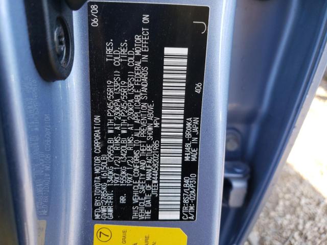 Photo 10 from auction – 2008 TOYOTA HIGHLANDER with VIN JTEEW44A582021985