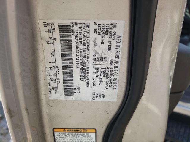 Photo 10 from auction – 2003 FORD EXPLORER X with VIN 1FMDU73K33UA36608