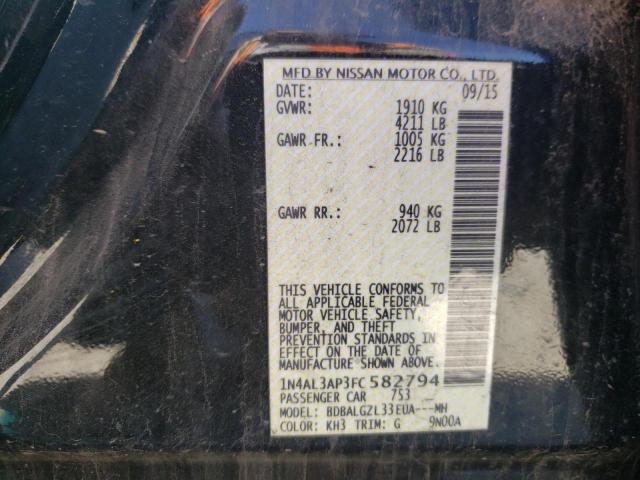Photo 10 from auction – 2015 NISSAN ALTIMA 2.5 with VIN 1N4AL3AP3FC582794