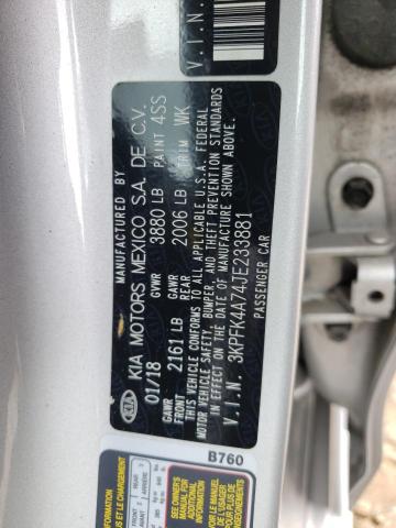 Photo 10 from auction – 2018 KIA FORTE LX with VIN 3KPFK4A74JE233881