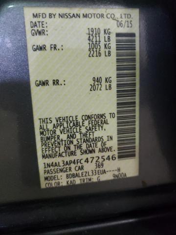 Photo 10 from auction – 2015 NISSAN ALTIMA 2.5 with VIN 1N4AL3AP4FC472546
