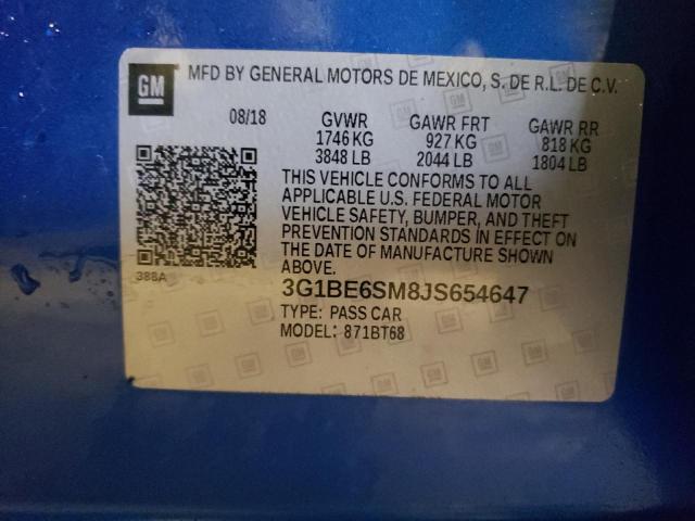 Photo 10 from auction – 2018 CHEVROLET CRUZE LT with VIN 3G1BE6SM8JS654647