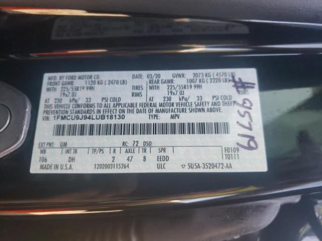 Photo 10 from auction – 2020 FORD ESCAPE TIT with VIN 1FMCU9J94LUB18130
