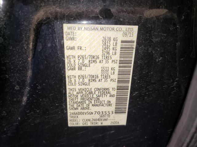 Photo 10 from auction – 2016 NISSAN FRONTIER S with VIN 1N6AD0EV5GN703553