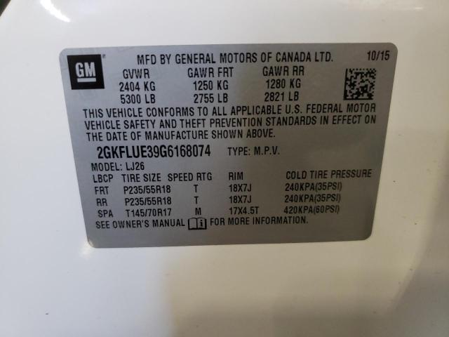Photo 10 from auction – 2016 GMC TERRAIN SL with VIN 2GKFLUE39G6168074