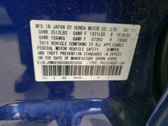 Photo 10 from auction – 2011 HONDA FIT with VIN JHMGE8H30BC023050